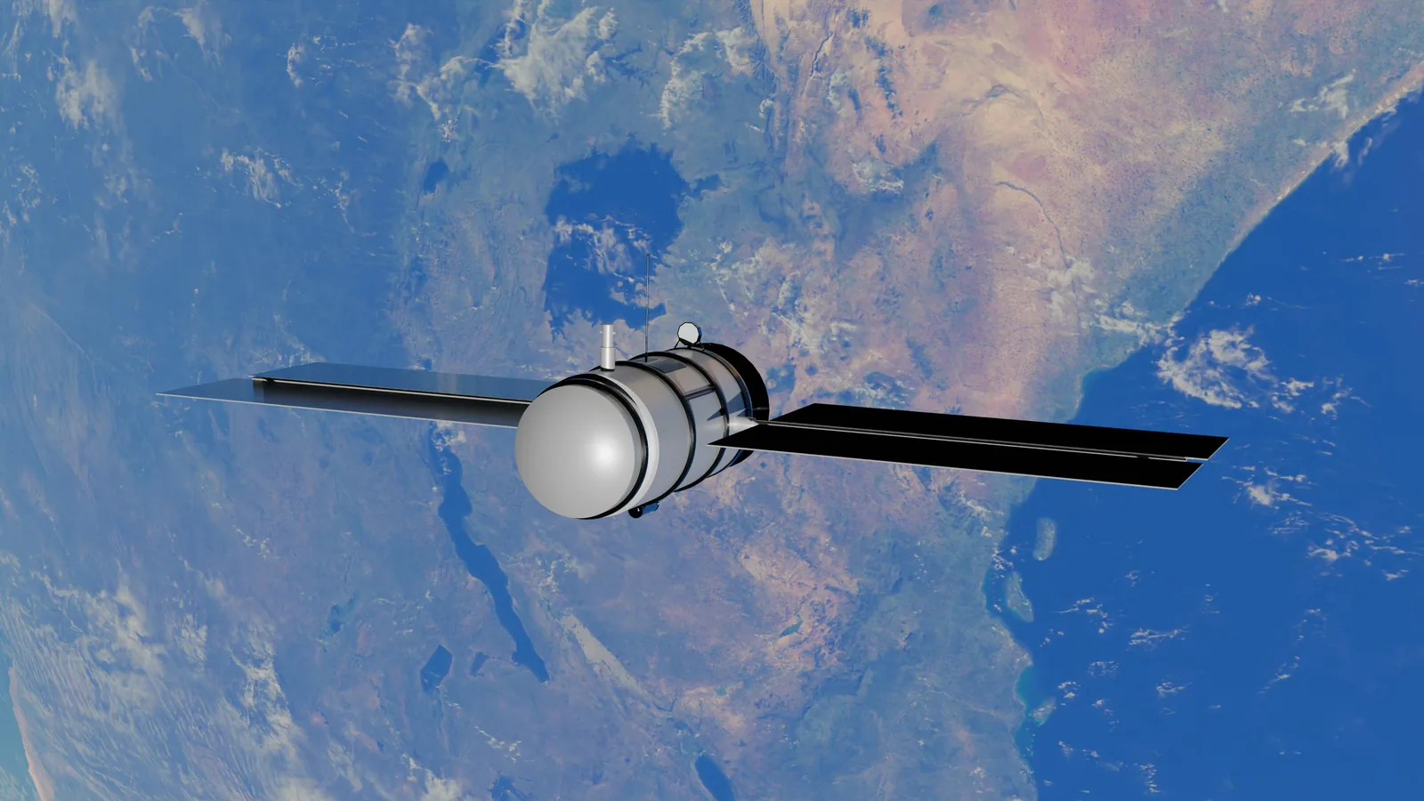 Satellit über der Erde, Radar-Bewegungsmessung aus dem All